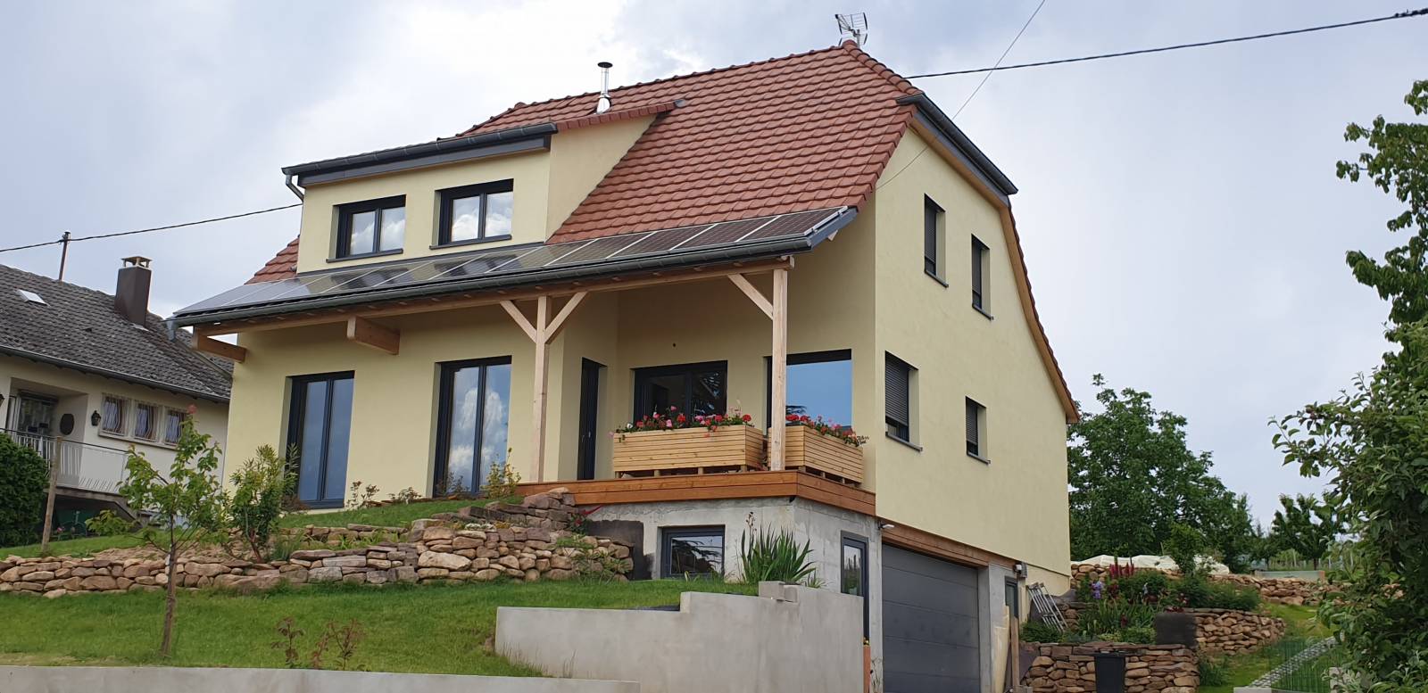 Réalisation d’une maison individuelle écologique sur sous-sol à Hattstatt en  Alsace