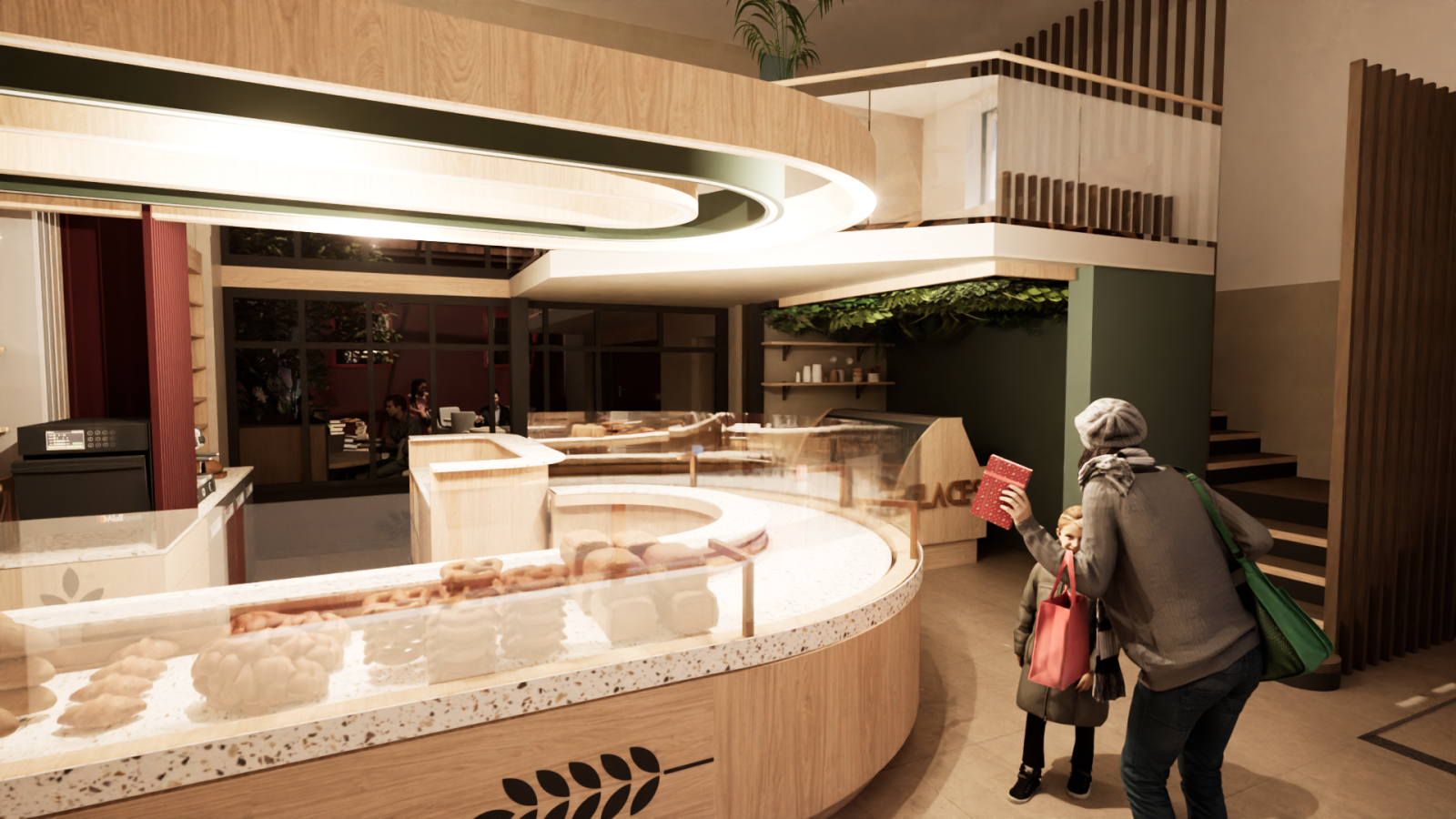 Projet de rénovation d'une boulangerie avec des vitrines lumineuses dans le secteur de Strasbourg en Alsace