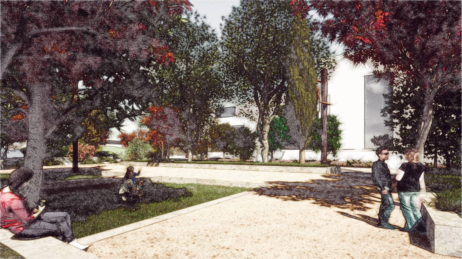 Lieu de détente du parc urbain