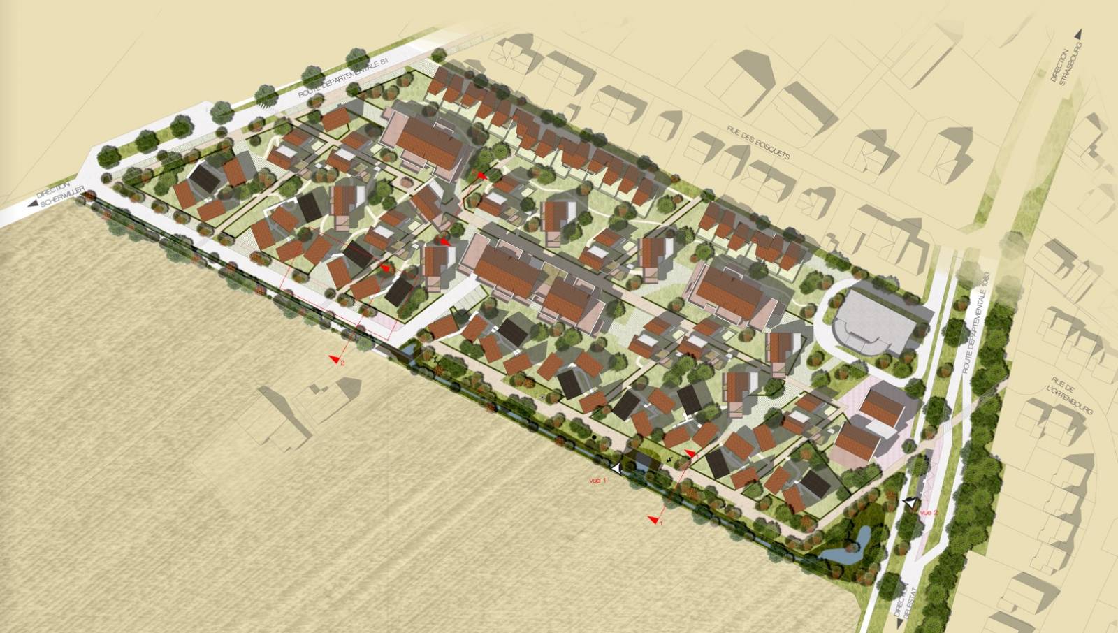 Plan masse du projet urbain