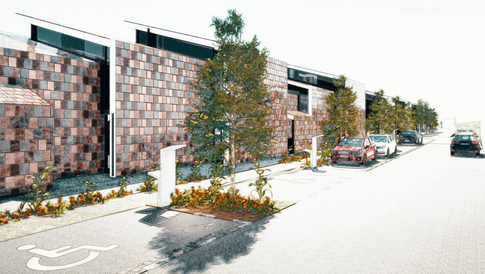 Perspective logements en bandes