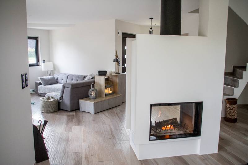 salon cosy - cheminée double foyer