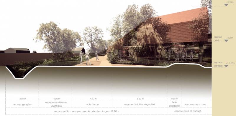 Coupe d'ambiance sur la lisière de ce projet urbain