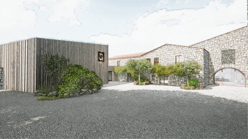 Perspective depuis la cour du domaine